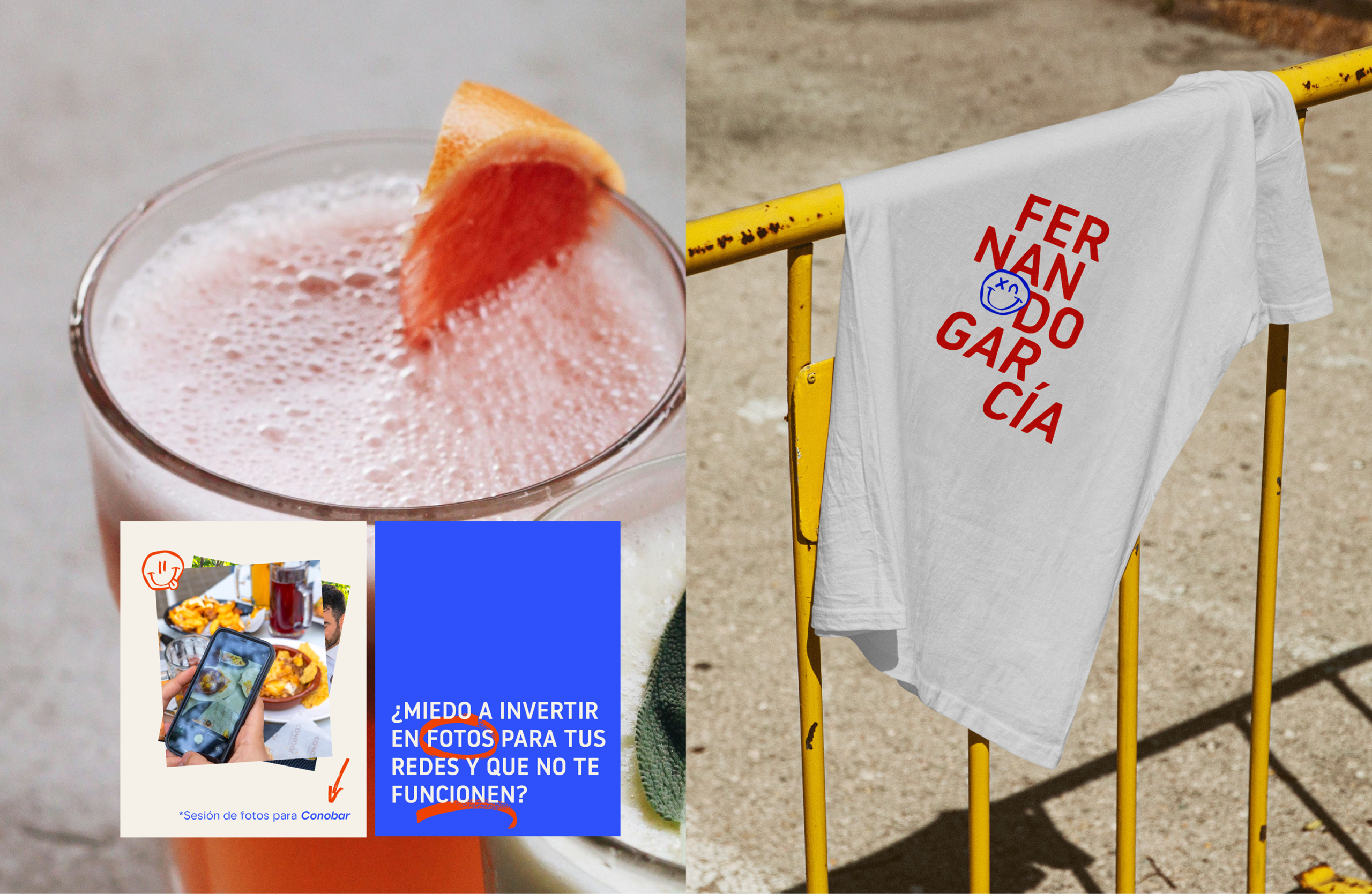 Fotografía gastronómica de bebida con espuma y cítrico realizada por Fernando García