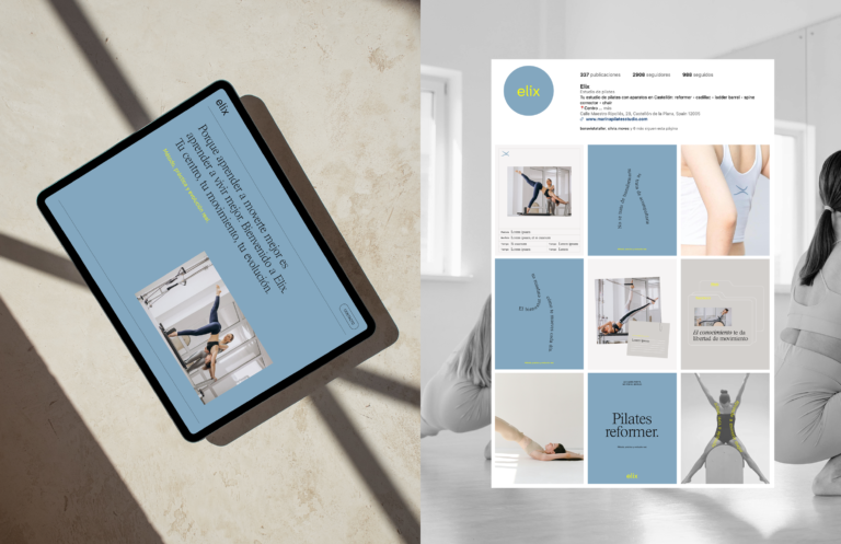Concepto visual y estética de marca de ELIX Pilates definidos por Get Me